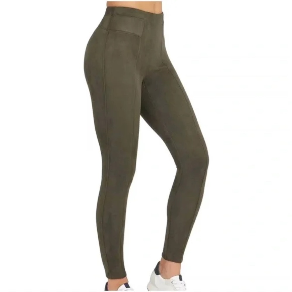 Spanx Olive Faux Suede Leggings